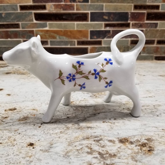 Vintage White Cow Creamer Cream Pitcher BIA Cordon Bleu France