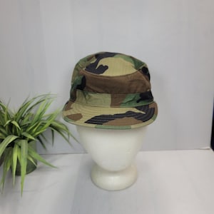 US GI Military Issue Hot Weather Woodland Camo Patrol Cap 6-7/8&quot;