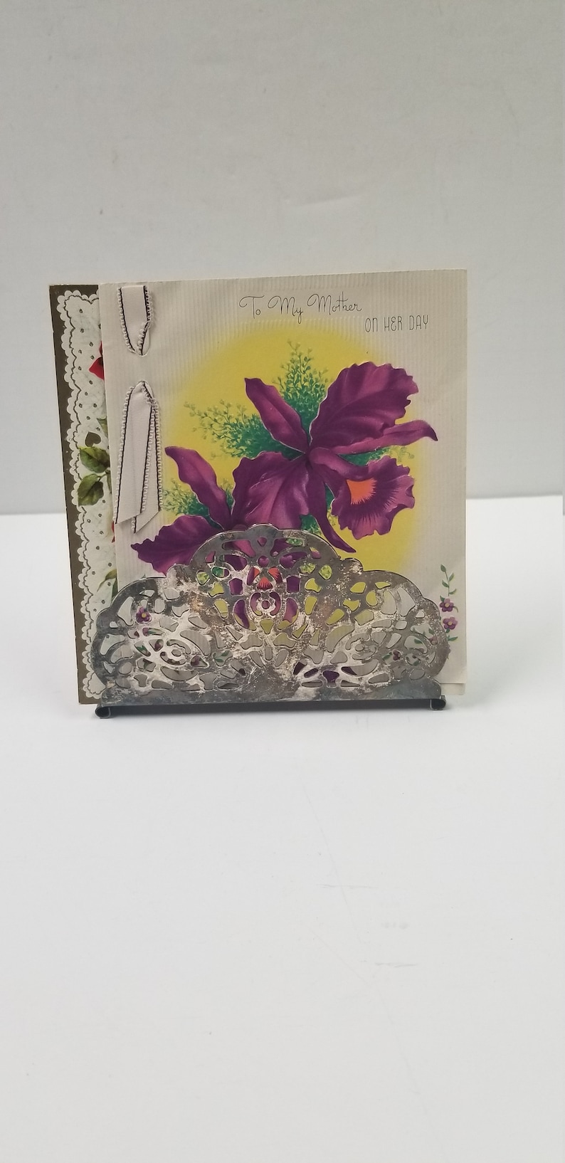 Vintage Napkin or Letter Holder Silver Plate
