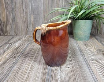 Vintage Hull Cream Pitcher, Brown Drip Oven Proof 8 oz