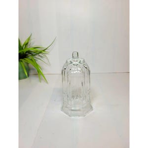 Vintage 8 Paneled Votive Cup Pegged Candle Holder, Large Astoria Clear Glass
