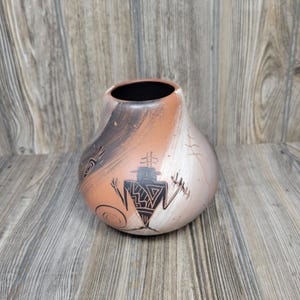 Vintage Cedar Mesa Pottery Vase Signed Navajo Native American Art, Southwestern