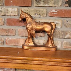 Vintage Chalkware Horse Figurine, Large Wall or Shelf Decor
