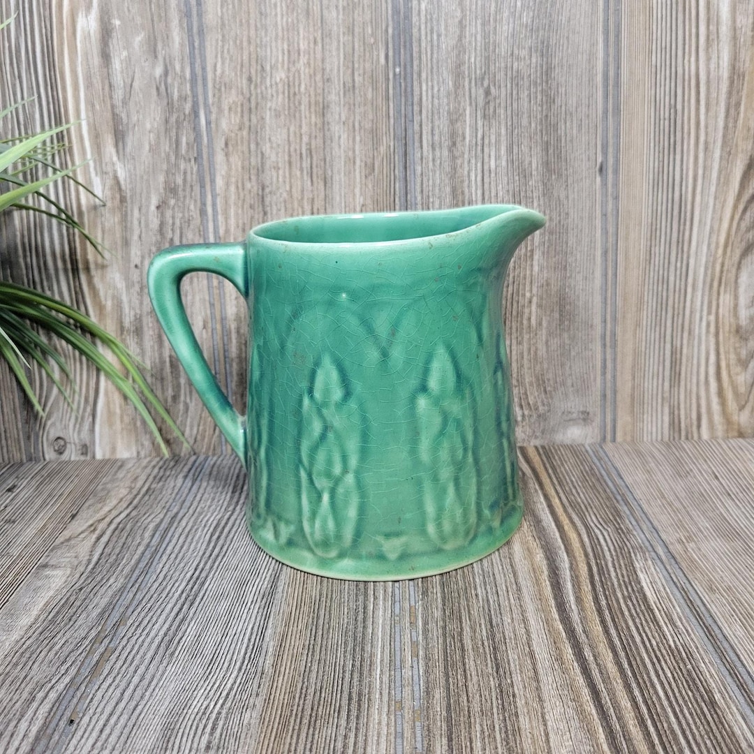 Vintage Green Pottery Pitchernull