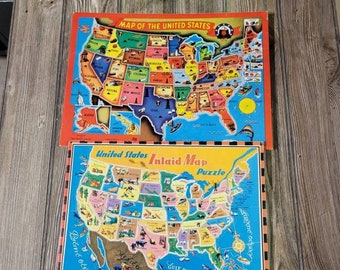 2 Vintage United States Tray Puzzles