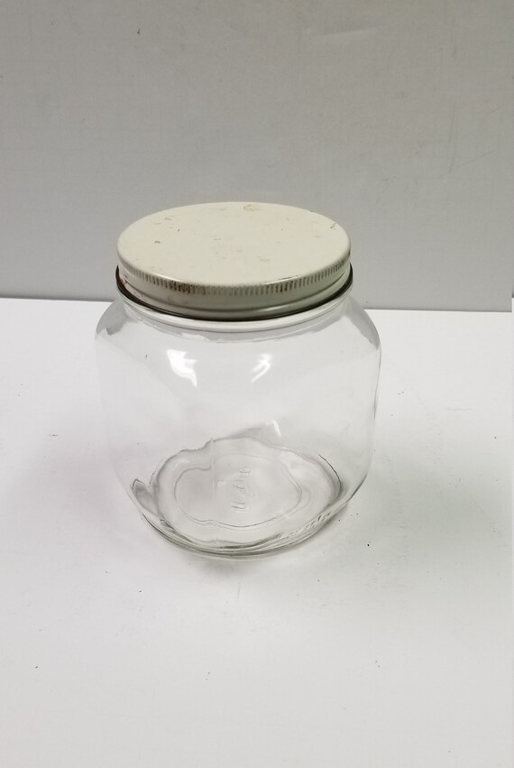 Vintage Small Square Hoosier Pantry Canister Clear Glass Jar Etsy