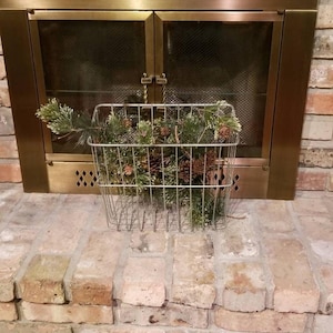 Vintage Bicycle Basket, Wire Side Saddle, Industrial Country Decor, Shabby Chic