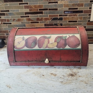 Retro Red Bread Box - Etsy