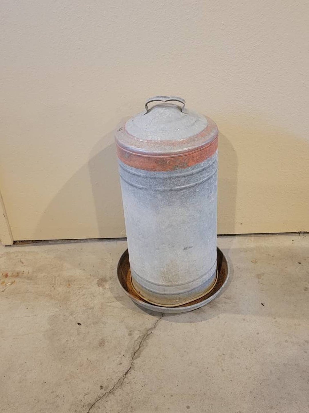 Vintage Galvanized Chicken Waterer, Tall 24 Rust Farmhouse Primitive Etsy