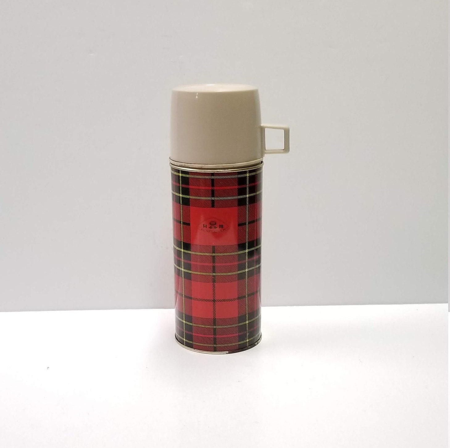 Vintage Icy Hot Red and Grey Thermos, Made by the American Thermos