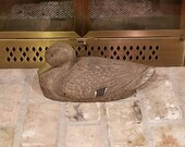 Vintage Duck Decoy Mallard Hen, Fiber Paper Mache, Cabin Man Cave
