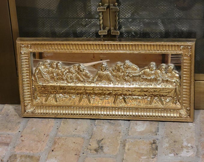 Vintage Last Supper Picture, Gold 3D, Mirror Background, Home Interiors ...
