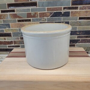 Vintage Stoneware Butter Crock 1 Gallon Farmhouse Primitive Country Kitchen Pot