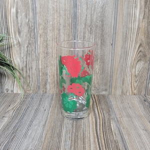 Vintage Avon Summer Fantasy Tumblers, Geranium Drinking Glasses