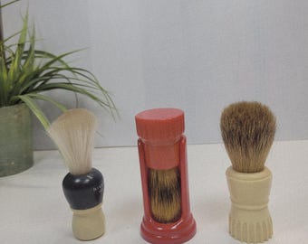 3 Vintage Shaving Brushes Ever-Ready 129 R, Rex B429, Lord Chesterfield 101