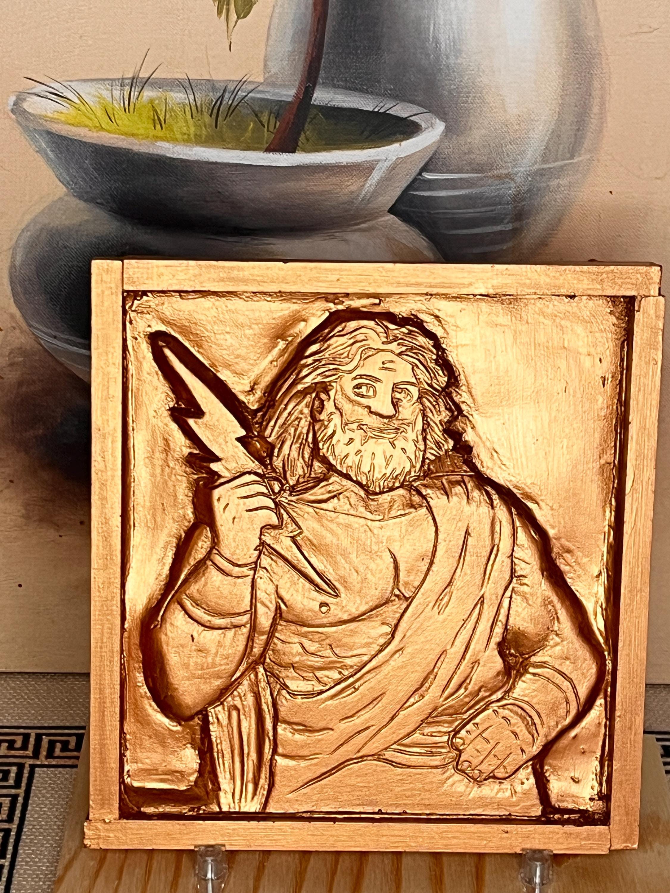 Zeus Wall Relief – Greek Mythology Wall Decor – Handmade Greek God Wall ...