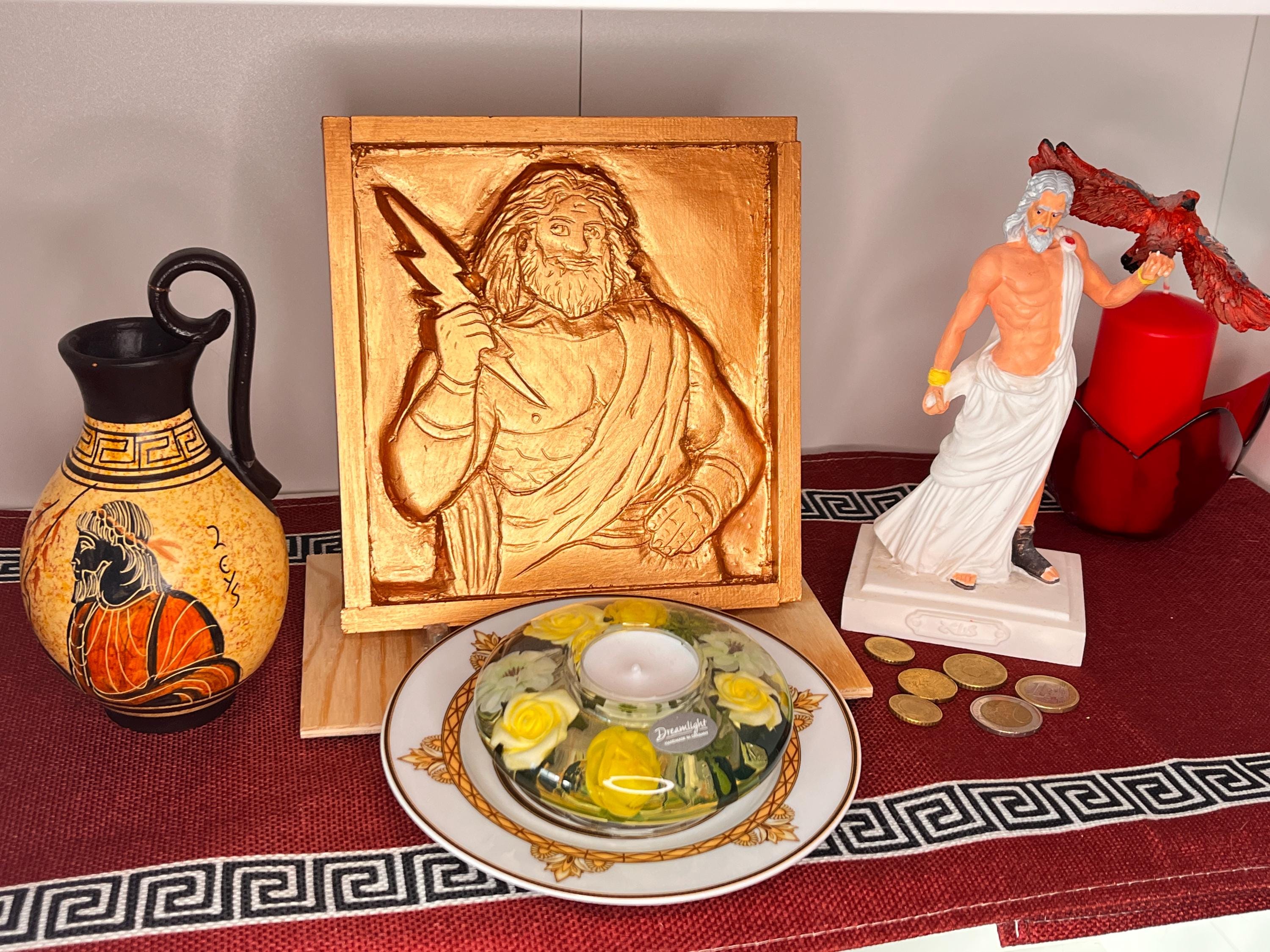 Zeus Wall Relief – Greek Mythology Wall Decor – Handmade Greek God Wall ...
