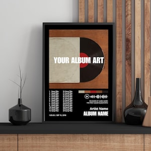 Custom Vinyl Record Album Cover Template | Black Edition | EDITABLE IN CANVA - High Quality Digital Download