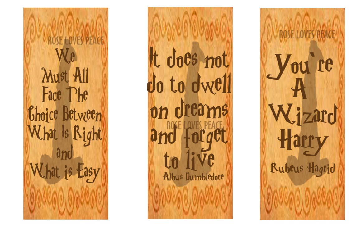 Digital Download Harry Potter Bookmarks Reading | Etsy