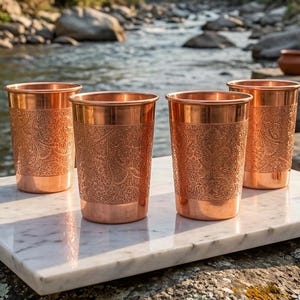 Handgjord kopparmugg i glas 250 ml kopparmugg, jubileumspresent