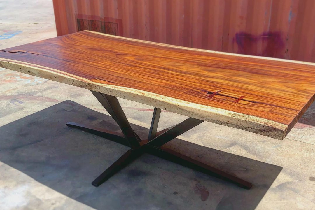 Custom Dining Table, Solid Wood Dining Table Rustic Table, Metal Table ...