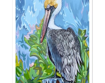 Tarjetas de felicitación Pelican – Estilo costero, interior en blanco (paquete de 10)
