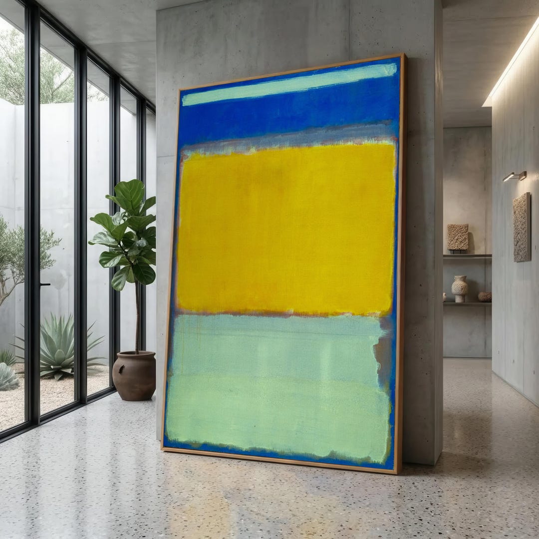 Mark Rothko Paint Mark Rothko Color Field Abstract Large Wall Art, Blue Yellow Minimalist ...