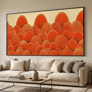 Abstract Orange Sunburst Pattern Canvas, Modern Geometric Wall Art, Vibrant Home Decor, Bold Graphic Design, Ready to Hang Canvas