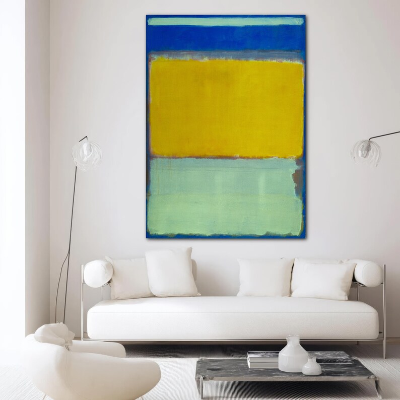 Mark Rothko Paint Mark Rothko Color Field Abstract Large Wall Art, Blue Yellow Minimalist ...