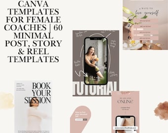 Soft Pink Instagram Canva Kit | Women Life Coach Content Bundle | 60 Posts