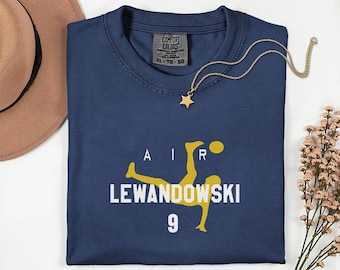 Air Lewandowski #9 Poland Soccer Bicycle Kick Tee, Comfort Colors Unisex Shirt