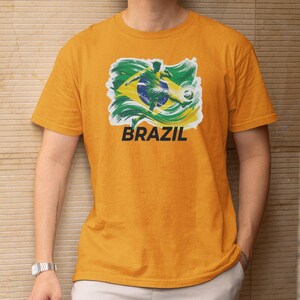 Sudadera con capucha para aficionados al fútbol de Brasil, ropa deportiva con estampado personalizado de la bandera del país. imagen 5