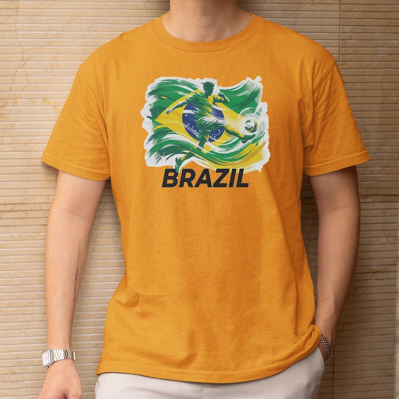 Sudadera con capucha para aficionados al fútbol de Brasil, ropa deportiva con estampado personalizado de la bandera del país. imagen 5