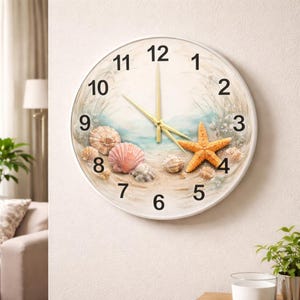 Reloj de pared redondo con diseño abstracto de nebulosa color oro medianoche, decoración celestial para interiores minimalistas modernos, impreso a mano en 3 tamaños.