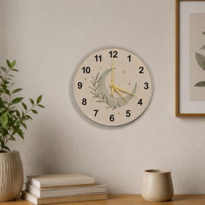 Abstract Ink Wash Round Glass Clock, Minimalist Large Circular Timepiece, Modern Wall Decor for Living Room, Available in Three Sizes