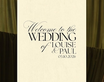 Minimalist Wedding Welcome Sign Template, Elegant Printable Poster (Canva)