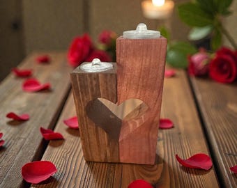 Vela LED con forma de corazón hecha a mano: decoración romántica sin llama