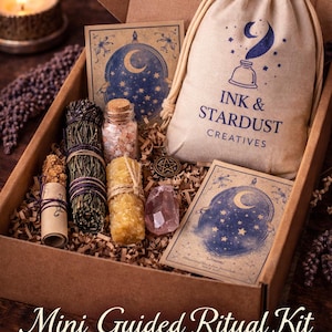 Geführtes Mini Ritual Kit | Hexe Selbstfürsorge-Set | Intention Setting Kit