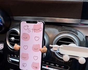 Cartoon telefoonhouder met ventilatieopening | Universeel auto-interieuraccessoire