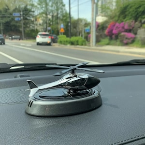 Car Air Freshener Solar Helicopter | Rotating Propeller Aroma Diffuser | Car Interior Decoration & Perfume Accessory