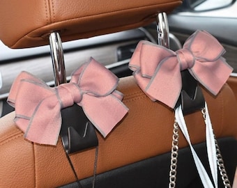 Söta rosettkrokar för bilbarnstolar | Nackstödshängare för fordon | Flerfärgad bilförvaring för handväska, matvaror och tillbehör