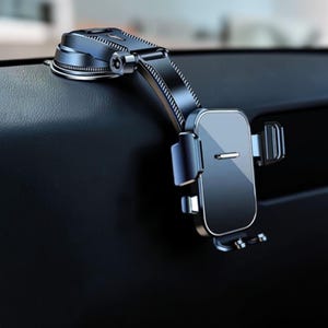 Soporte para teléfono de coche para salpicadero y parabrisas / Soporte ajustable, giratorio y plegable para móvil / Soporte universal manos libres para coche