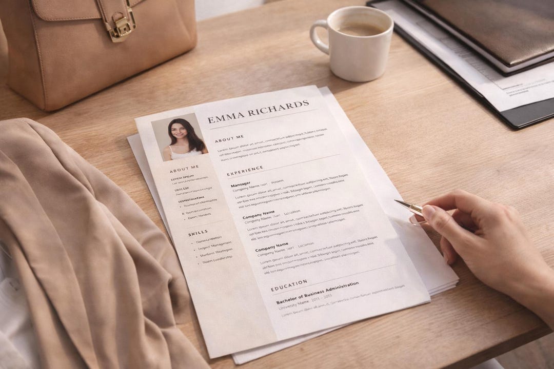 Modern Feminine Resume Template | Editable Canva CV | Professional ...