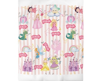 Princess Pattern Microfiber Duvet Cover | Castle, Fairy, Crown, Dragon