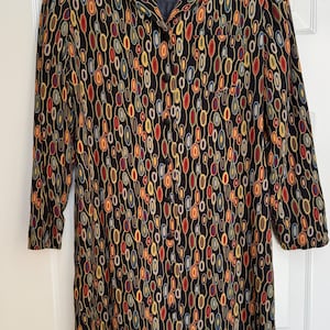 Vintage 80&#39;s Evan Picone Dresses SZ 10, Abstract design, button down front, Shoulder pads