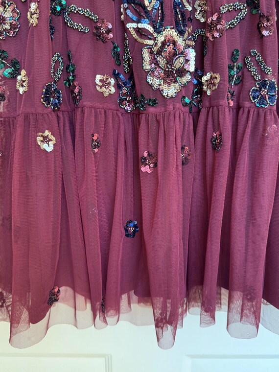 Raspberry and Sequin GIANNI BINI Evening dress ci… - image 7