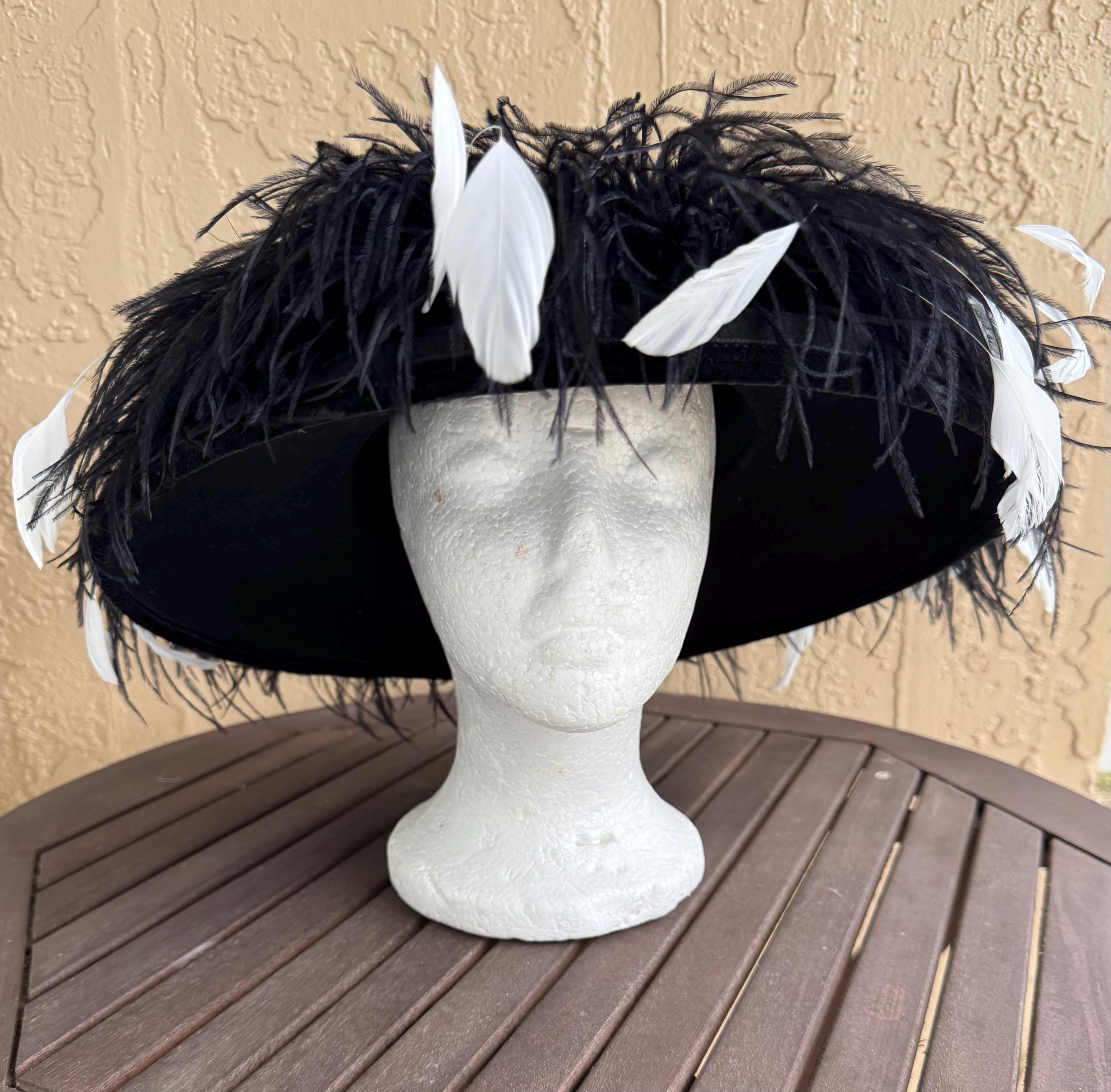 Vintage Importina Geo W. Bollman 100% Wool Black Beret with Rhinestone Mesh Veil Vintage RED BLACK Geo W Bollman importina 100% Wool Ladies  main image 2