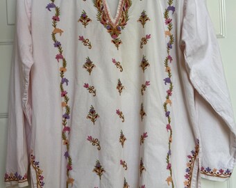 Hand Embroidered Blouse from the Ukraine pale Pink in color