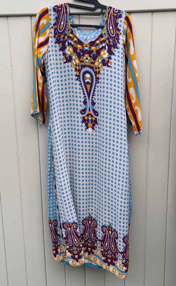 Hippie era Caftan, Swim Suit coverup 1970s Gem
