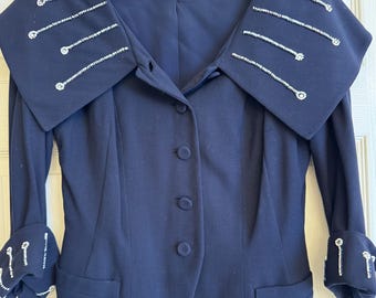 50"s  Arnold Constable  Fifth  Avenue Virgin Wool and beaded Jacket never worn condition